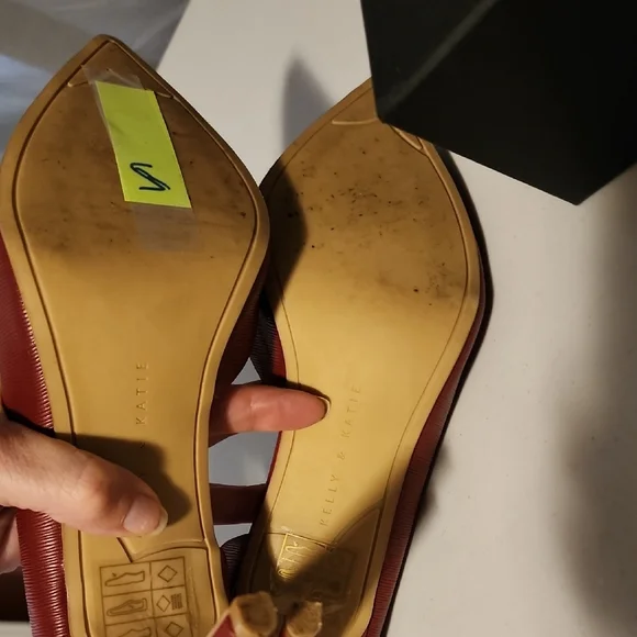 Kelly & Katie Red Elegant Leather Heels - Picture 6 of 8